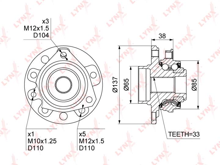 LYNXauto WH-1185 Wheel bearing kit WH1185