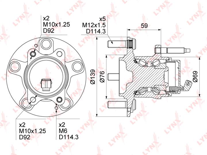 LYNXauto WH-1244 Wheel bearing kit WH1244
