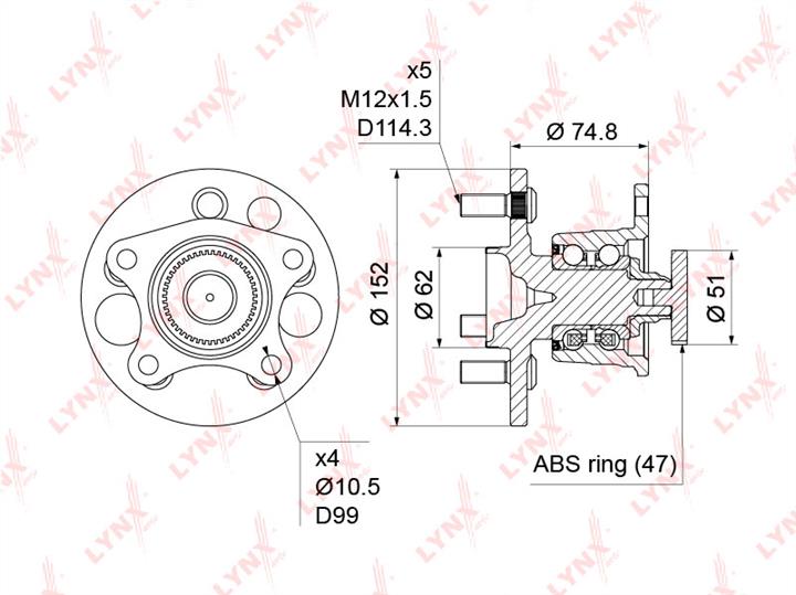 LYNXauto WH-1451 Wheel bearing kit WH1451