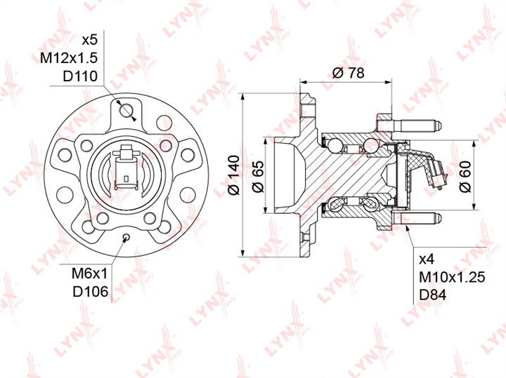 LYNXauto WH-1143 Wheel bearing kit WH1143