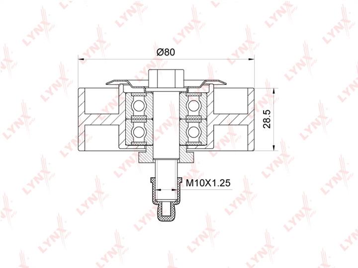 LYNXauto PB-7243 V-ribbed belt tensioner (drive) roller PB7243