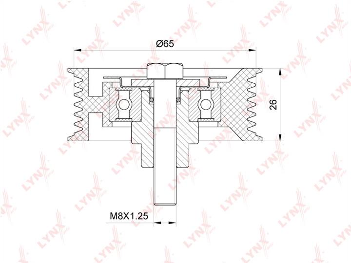 LYNXauto PB-7158 V-ribbed belt tensioner (drive) roller PB7158