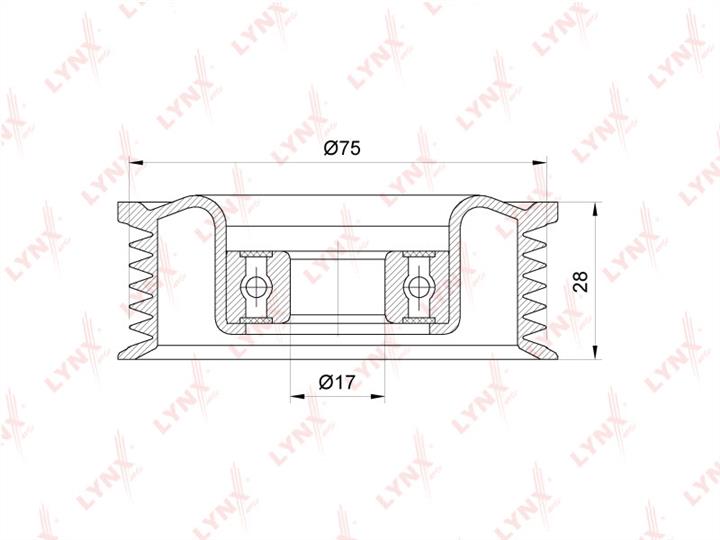 LYNXauto PB-7233 V-ribbed belt tensioner (drive) roller PB7233