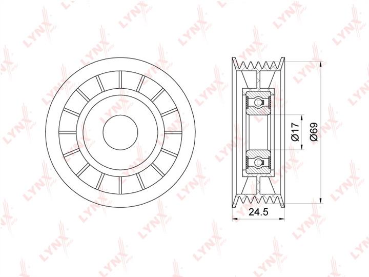 LYNXauto PB-5164 V-ribbed belt tensioner (drive) roller PB5164