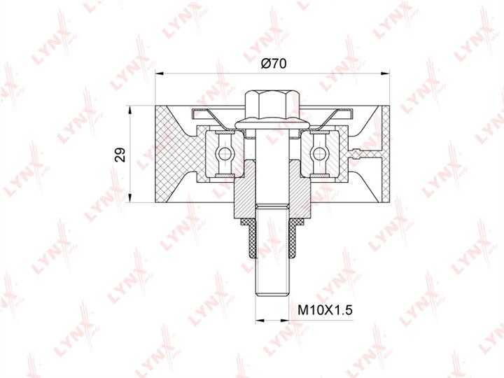 LYNXauto PB-7111 V-ribbed belt tensioner (drive) roller PB7111