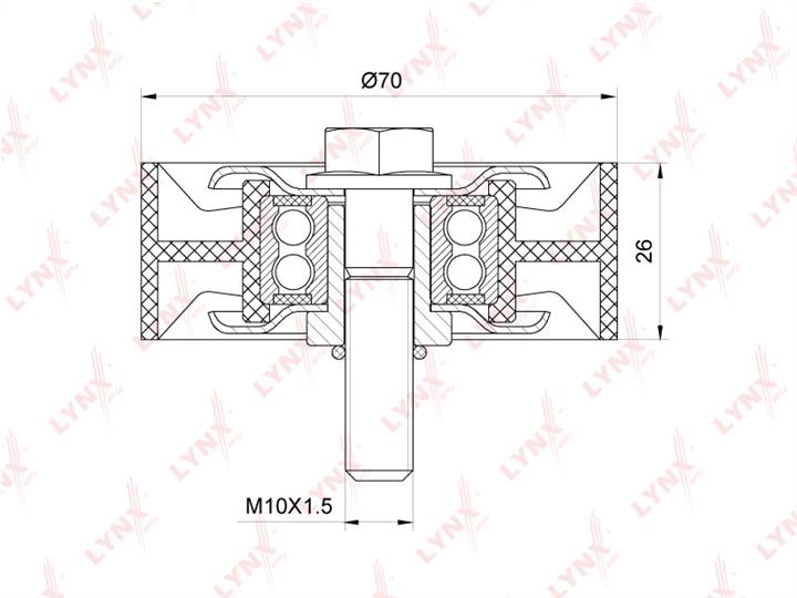 LYNXauto PB-7157 V-ribbed belt tensioner (drive) roller PB7157