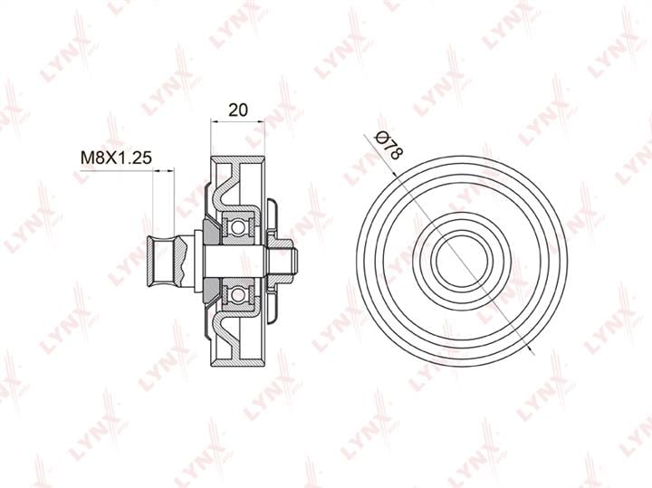 LYNXauto PB-5006 V-ribbed belt tensioner (drive) roller PB5006