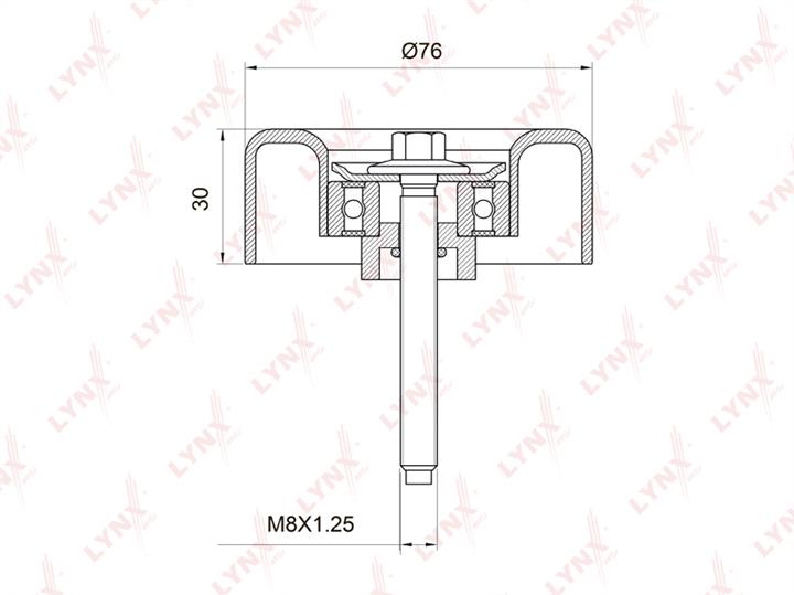 LYNXauto PB-7010 V-ribbed belt tensioner (drive) roller PB7010