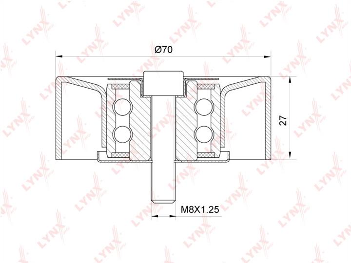 LYNXauto PB-7137 V-ribbed belt tensioner (drive) roller PB7137