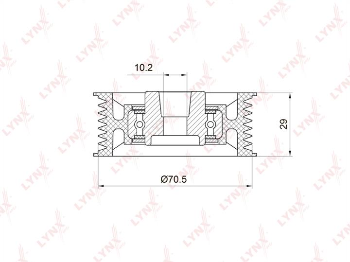 LYNXauto PB-7022 V-ribbed belt tensioner (drive) roller PB7022