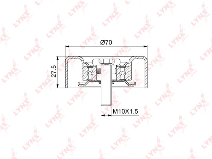 LYNXauto PB-7203 V-ribbed belt tensioner (drive) roller PB7203