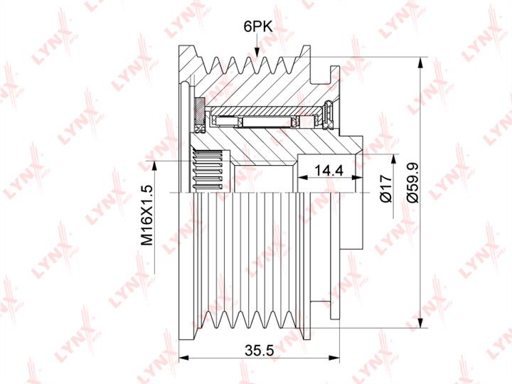 LYNXauto PA-1175 Freewheel clutch, alternator PA1175