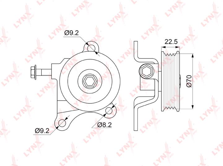 LYNXauto PB-5374 V-ribbed belt tensioner (drive) roller PB5374