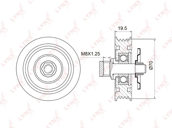 LYNXauto PB-5034 V-ribbed belt tensioner (drive) roller PB5034