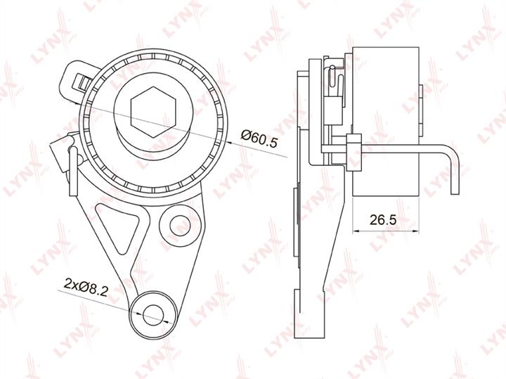 LYNXauto PB-1075 Tensioner pulley, timing belt PB1075