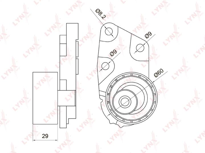 LYNXauto PB-1074 Tensioner pulley, timing belt PB1074