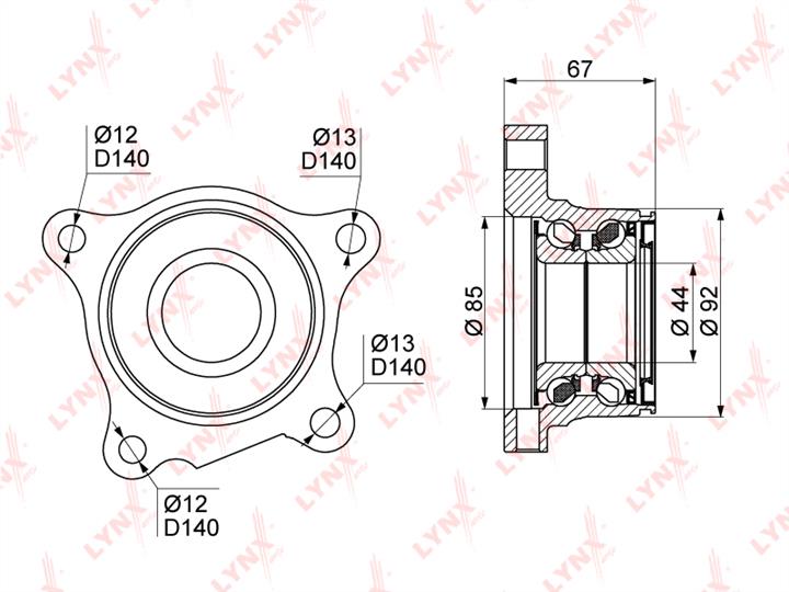 LYNXauto WB-1030 Wheel bearing kit WB1030