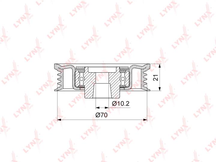 LYNXauto PB-5372 V-ribbed belt tensioner (drive) roller PB5372