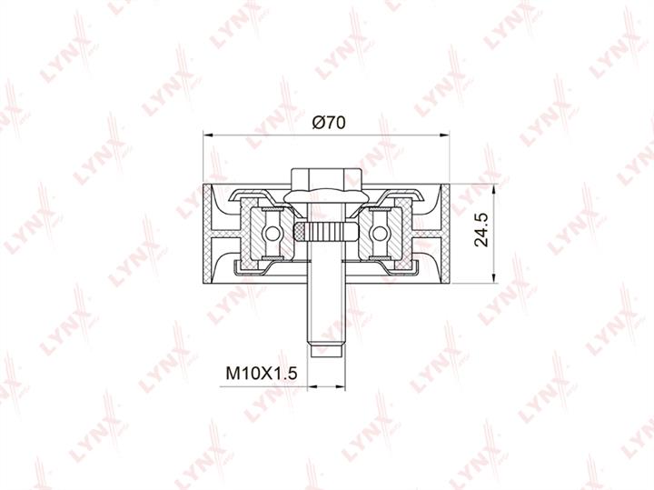 LYNXauto PB-7020 V-ribbed belt tensioner (drive) roller PB7020