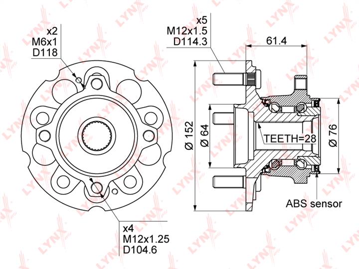 LYNXauto WH-1080 Wheel bearing kit WH1080