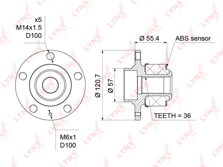 LYNXauto WH-1308 Wheel bearing kit WH1308