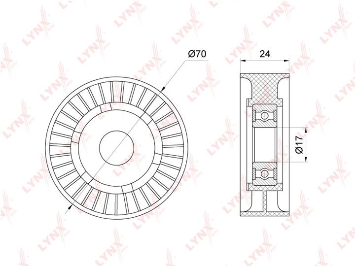 LYNXauto PB-5293 V-ribbed belt tensioner (drive) roller PB5293