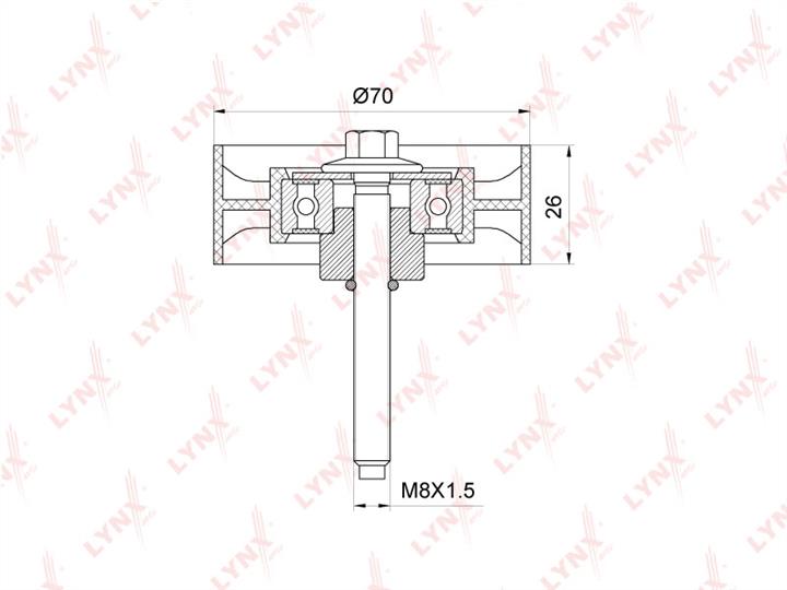 LYNXauto PB-7220 V-ribbed belt tensioner (drive) roller PB7220