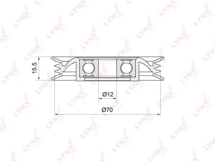 LYNXauto PB-5040 V-ribbed belt tensioner (drive) roller PB5040