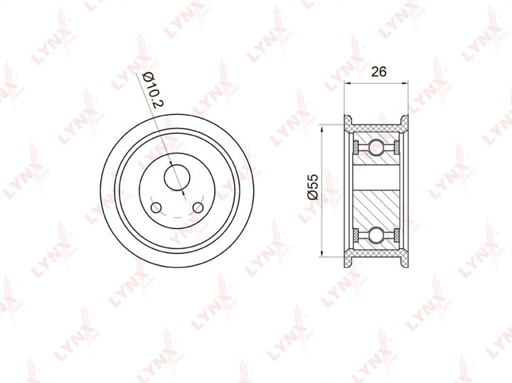 LYNXauto PB-1025 Tensioner pulley, timing belt PB1025