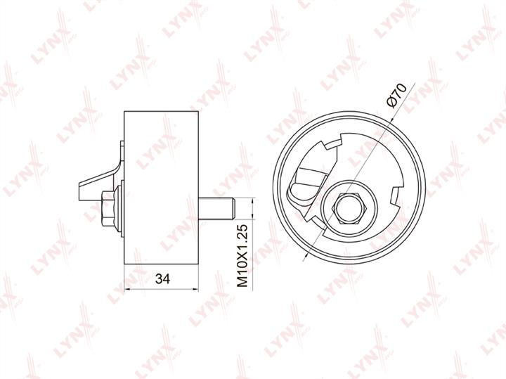 LYNXauto PB-1056 Tensioner pulley, timing belt PB1056