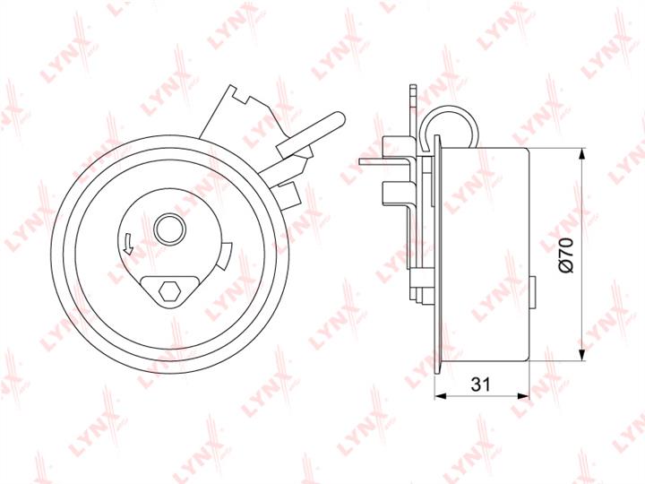 LYNXauto PB-1187 Tensioner pulley, timing belt PB1187