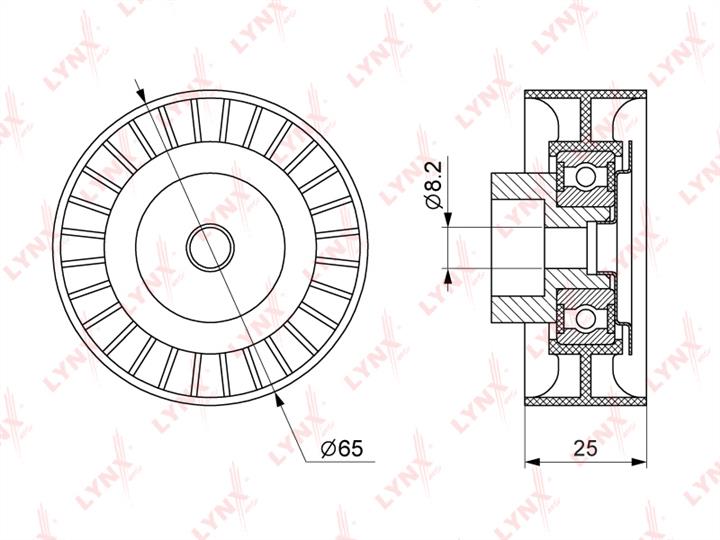 LYNXauto PB-7154 V-ribbed belt tensioner (drive) roller PB7154