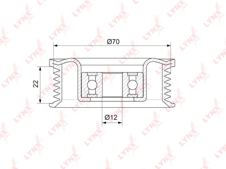 LYNXauto PB-7134 V-ribbed belt tensioner (drive) roller PB7134