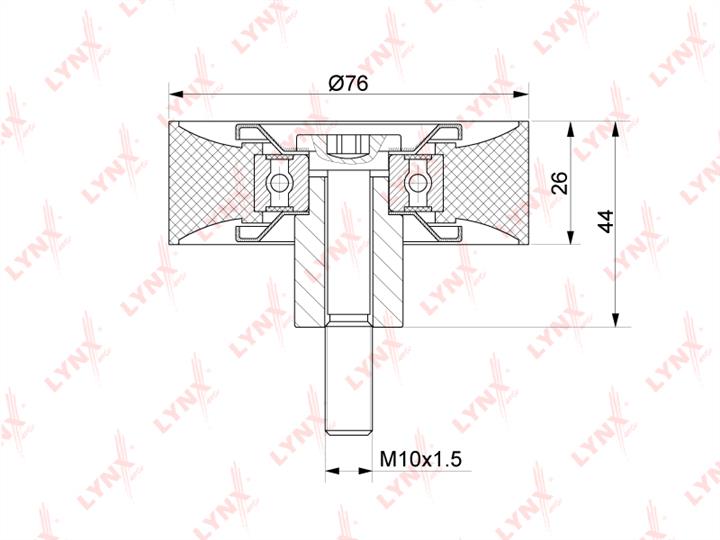 LYNXauto PB-7163 V-ribbed belt tensioner (drive) roller PB7163