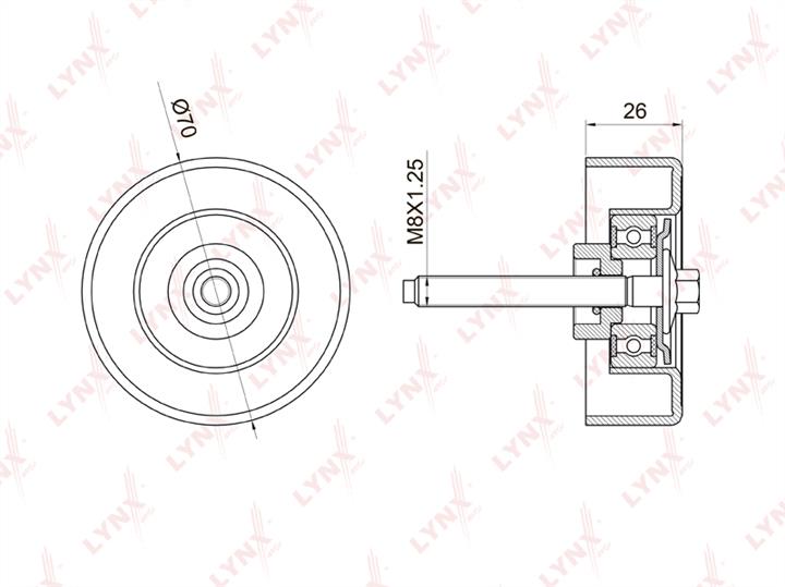 LYNXauto PB-7023 V-ribbed belt tensioner (drive) roller PB7023