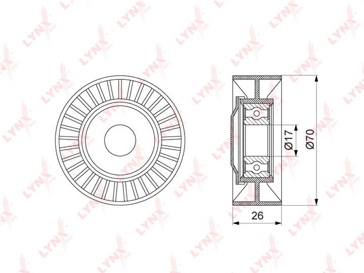 LYNXauto PB-5375 V-ribbed belt tensioner (drive) roller PB5375