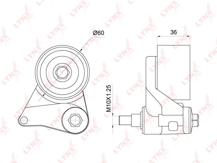 LYNXauto PB-1260 Tensioner pulley, timing belt PB1260