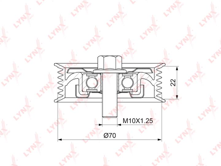 LYNXauto PB-7064 V-ribbed belt tensioner (drive) roller PB7064
