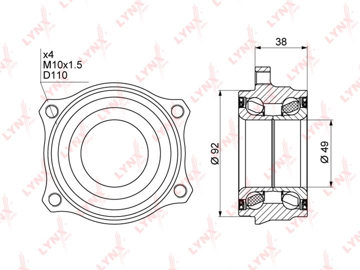 LYNXauto WB-1016 Rear Wheel Bearing Kit WB1016
