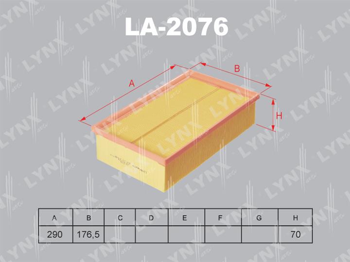 LYNXauto LA-2076 Air filter LA2076