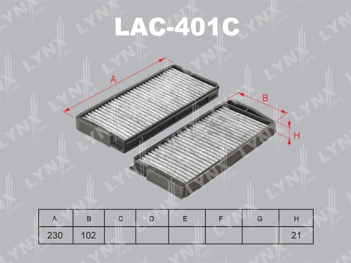 LYNXauto LAC-401C Activated Carbon Cabin Filter LAC401C