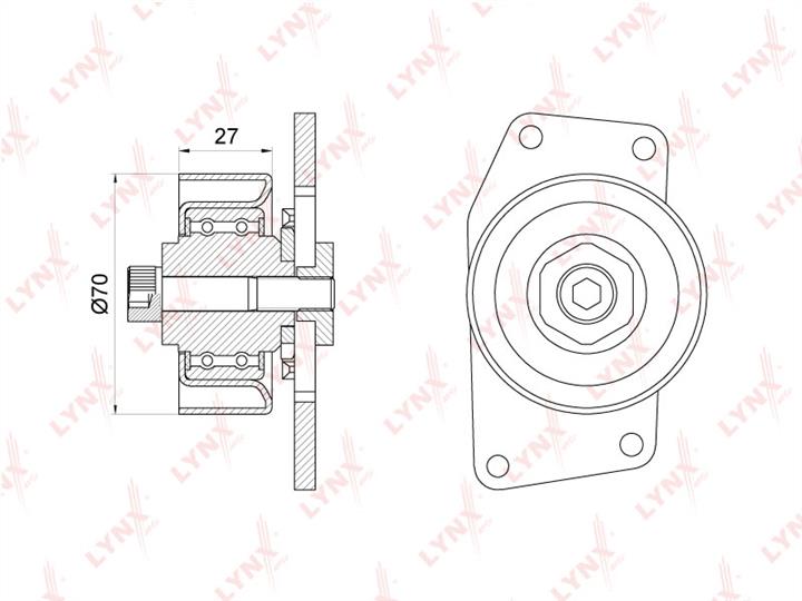 LYNXauto PB-5096 V-ribbed belt tensioner (drive) roller PB5096