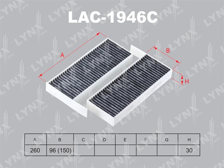 LYNXauto LAC-1946C Activated Carbon Cabin Filter LAC1946C