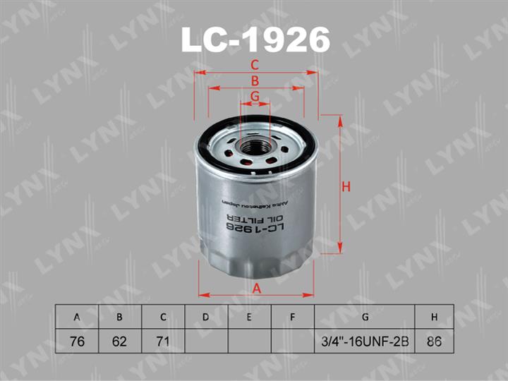 LYNXauto LC-1926 Oil Filter LC1926