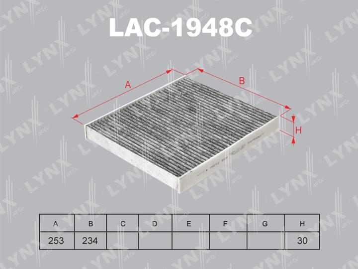 LYNXauto LAC-1948C Activated Carbon Cabin Filter LAC1948C