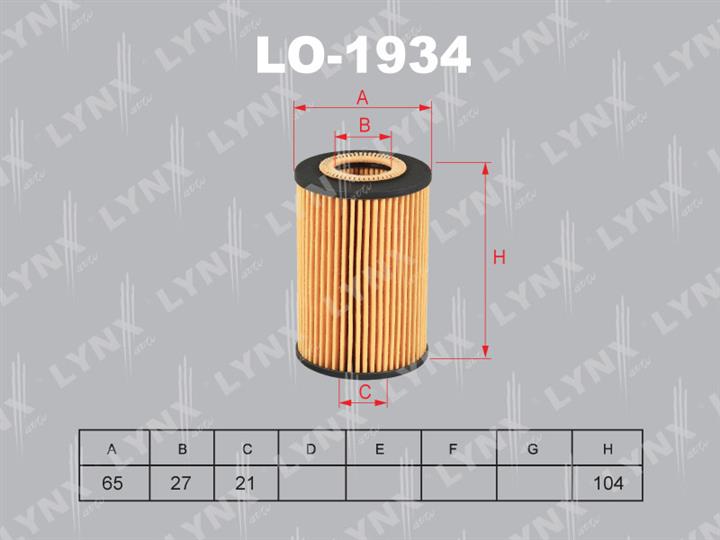 LYNXauto LO-1934 Oil Filter LO1934