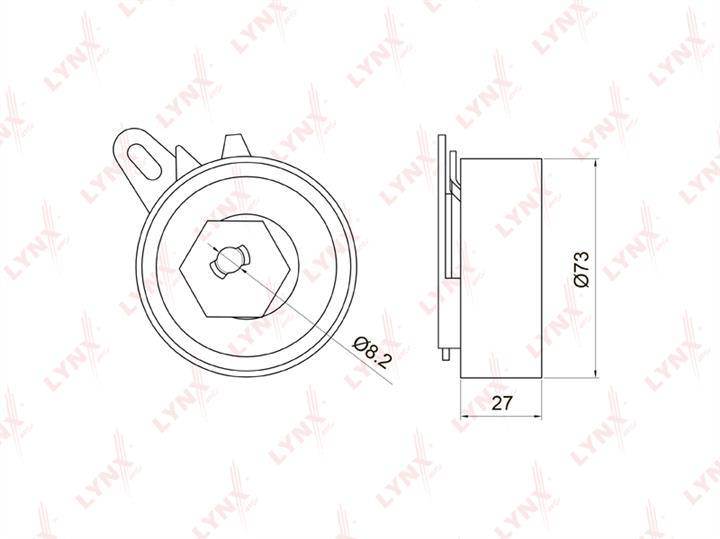 LYNXauto PB-1070 Tensioner pulley, timing belt PB1070