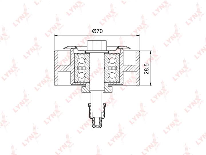 LYNXauto PB-7244 V-ribbed belt tensioner (drive) roller PB7244