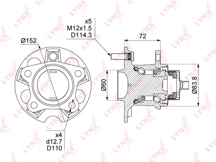 LYNXauto WH-1502 Wheel bearing kit WH1502
