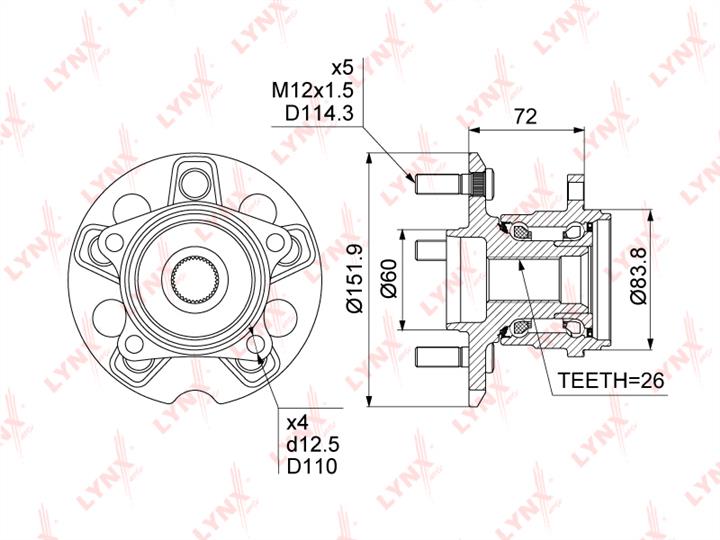 LYNXauto WH-1352 Wheel bearing kit WH1352
